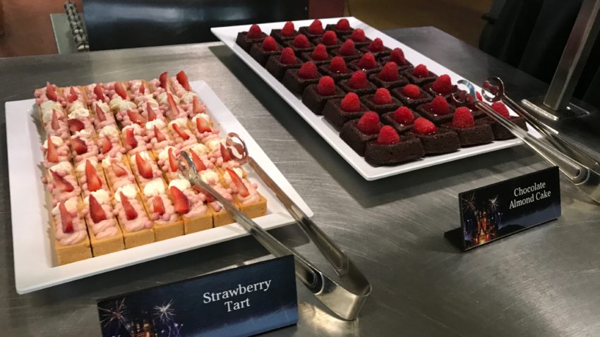 strawberry tart and chocolate almond cake 